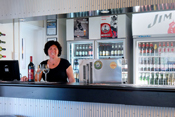 Kate working in the bar